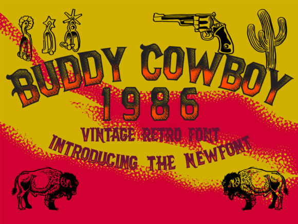 Buddy Cowboy 1986 Font for Editorial Design